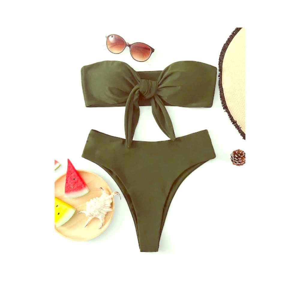 🥝 High Waisted Bandeau Bikini 🥝